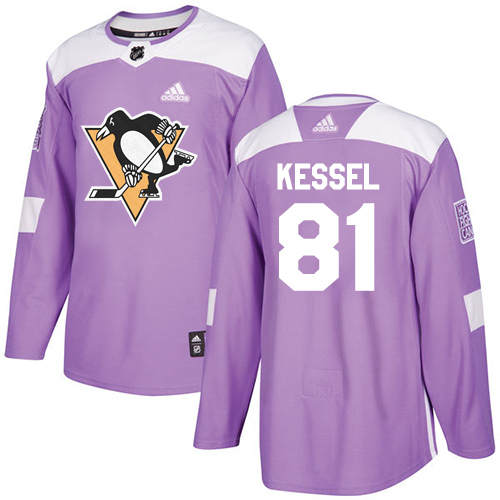 Adidas Penguins #81 Phil Kessel Purple Authentic Fights Cancer Stitched NHL Jersey